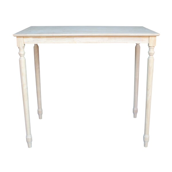 International Concepts Rectangle Solid Wood Top Table, Turned Legs, Unfinished, 30 in W, 48 in L, 42 in H, Wood - K-3048-342T