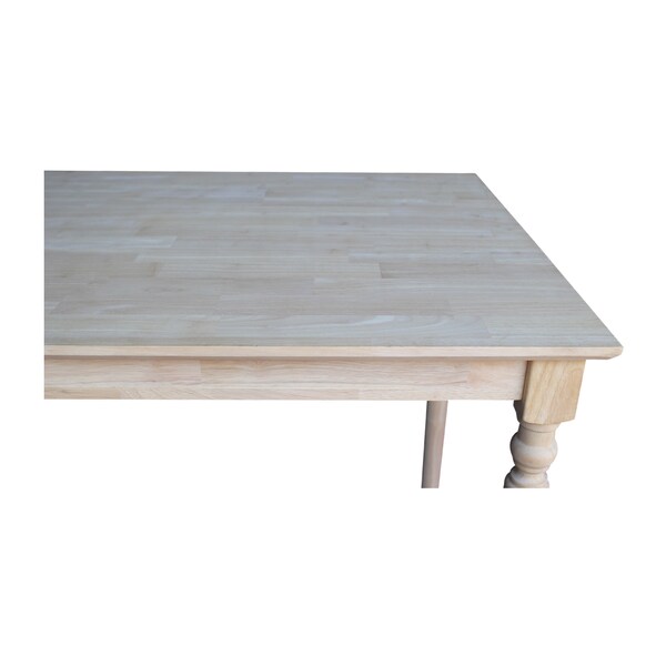 International Concepts Rectangle Solid Wood Top Table, Turned Legs, Unfinished, 30 in W, 48 in L, 42 in H, Wood - K-3048-342T