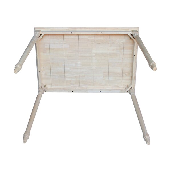 International Concepts Rectangle Solid Wood Top Table, Turned Legs, Unfinished, 30 in W, 48 in L, 42 in H, Wood - K-3048-342T