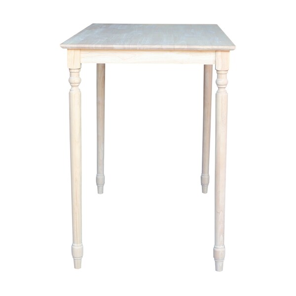International Concepts Rectangle Solid Wood Top Table, Turned Legs, Unfinished, 30 in W, 48 in L, 42 in H, Wood - K-3048-342T
