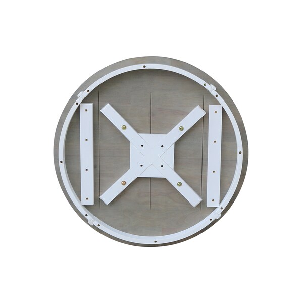 International Concepts Round 30 in Rd Top Ped Table, Dining Ht, White/Heather Gray, 30 in W, 30 in L, 29.9 in H, Wood - K05-30RT-27B