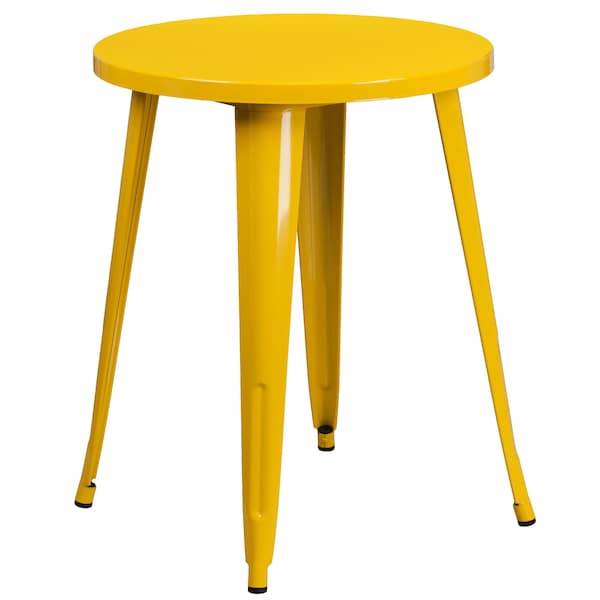 Flash Furniture Round 24" W, 24" L, 29" H, Metal, Yellow - CH-51080TH-2-18CAFE-YL-GG