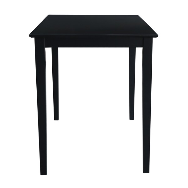 International Concepts Rectangle Solid Wood Top Table, Black, 48 in W, 30 in L, 36 in H, Wood, Black - K46-3048-36S
