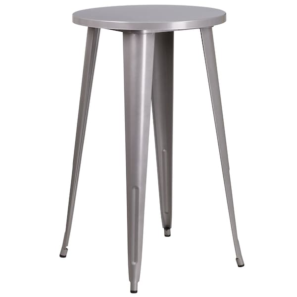 Flash Furniture Round 24" W, 24" L, 41" H, Metal, Grey - CH-51080BH-4-30VRT-SIL-GG