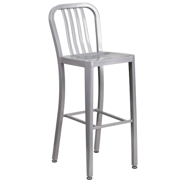 Flash Furniture Round 24" W, 24" L, 41" H, Metal, Grey - CH-51080BH-4-30VRT-SIL-GG