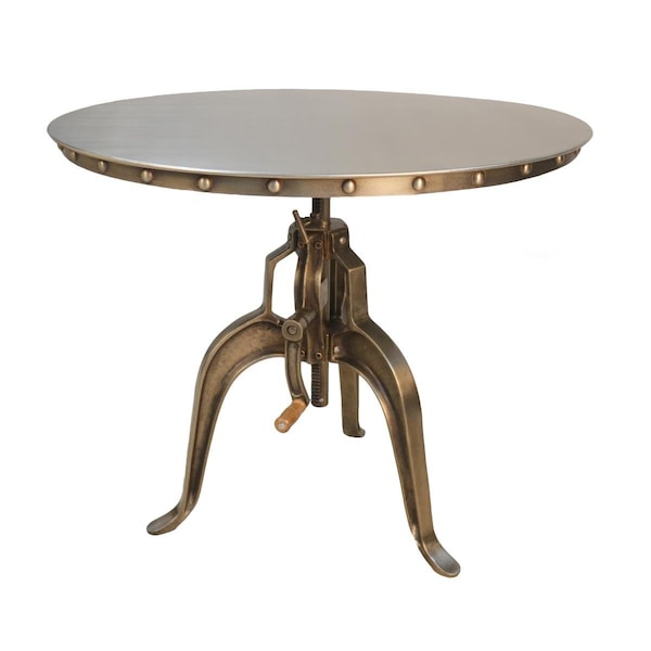 Convenience Concepts Mundra Adjustable Crank Table Antique Nickle - HI2846649