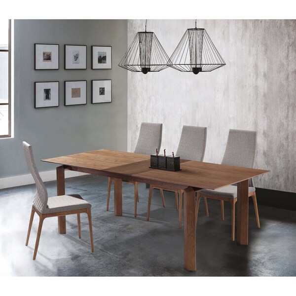 Armen Living Treviso Parker Mid-Century Walnut Wood 5 Piece Dining Set - SETTVDIWAPKGR
