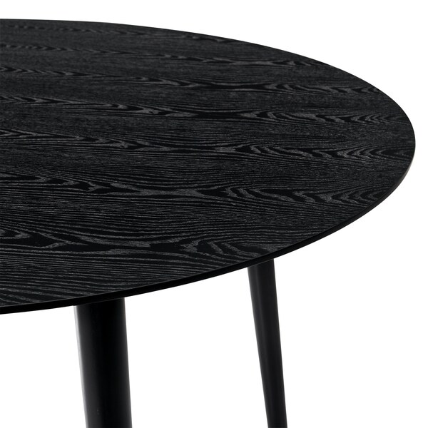 Armen Living Arcadia and Talulah 48" Round Gray and Black Wood 5 Piece Dining Set - SETARDI5TAGRBL48