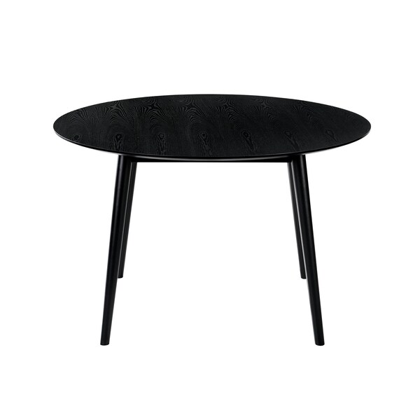 Armen Living Arcadia and Talulah 48" Round Gray and Black Wood 5 Piece Dining Set - SETARDI5TAGRBL48