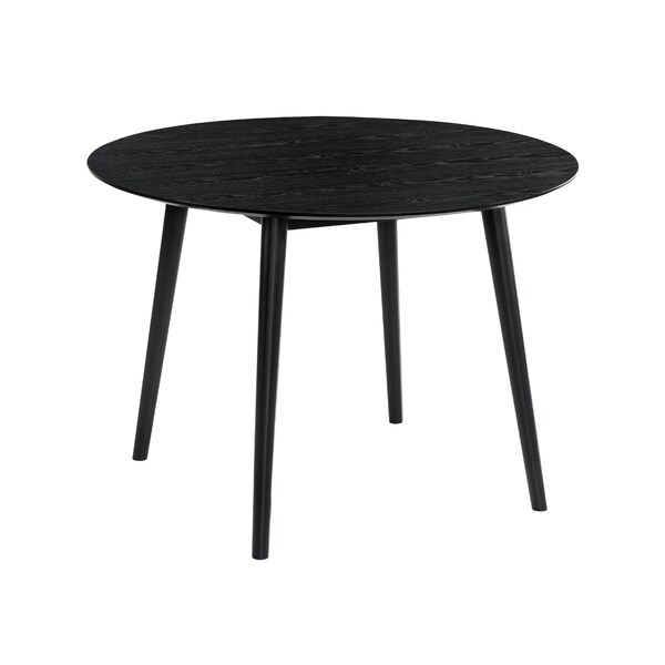 Armen Living Arcadia and Juno 42" Round Charcoal and Black Wood 5 Piece Dining Set - SETARDI5JNBLCH42
