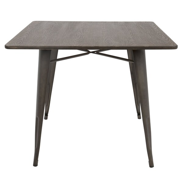 Lumisource Oregon 36"-Farmhouse Dining Table in Antique and Espresso - DT-OR3636 AN+E