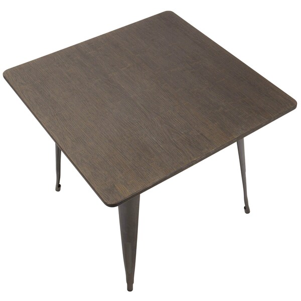 Lumisource Oregon 36"-Farmhouse Dining Table in Antique and Espresso - DT-OR3636 AN+E