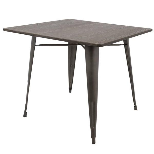 Lumisource Oregon 36"-Farmhouse Dining Table in Antique and Espresso - DT-OR3636 AN+E