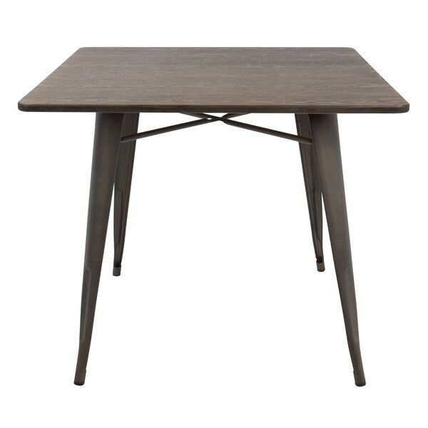 Lumisource Oregon 36"-Farmhouse Dining Table in Antique and Espresso - DT-OR3636 AN+E