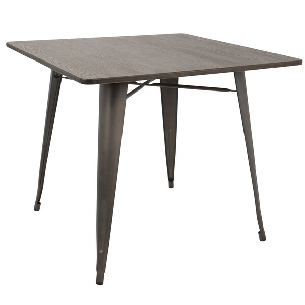 Lumisource Oregon 36"-Farmhouse Dining Table in Antique and Espresso - DT-OR3636 AN+E