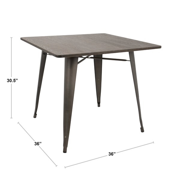 Lumisource Oregon 36"-Farmhouse Dining Table in Antique and Espresso - DT-OR3636 AN+E