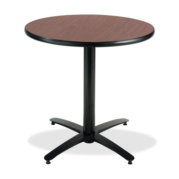 Kfi Round KFI 36in Dark Mahogany Breakroom Table with Arched X Base, 29 W, 36 L, 29 H, Laminate - T36RD-B2125-MH