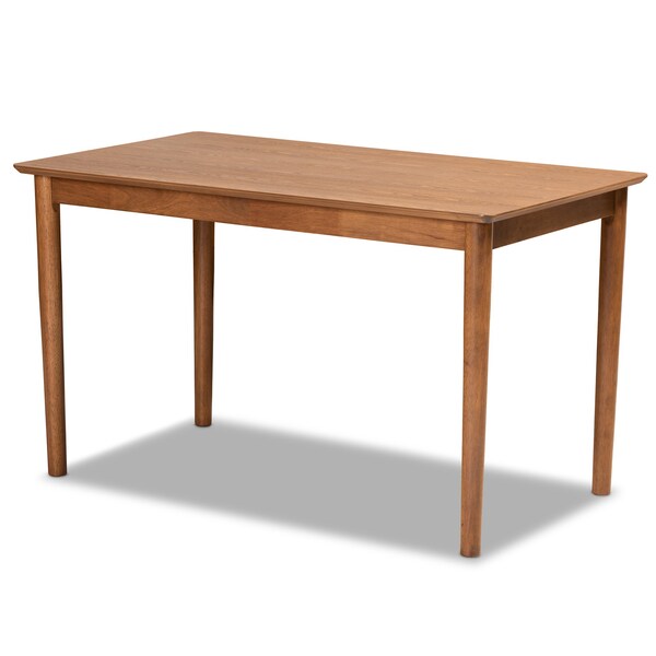 Baxton Studio Riordan Mid-Century Modern Grey Fabric and Walnut Brown Finished Wood 5-Piece Dining Nook Set - 186-11355-11356-9308-9305-ZORO
