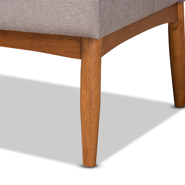 Baxton Studio Riordan Mid-Century Modern Grey Fabric and Walnut Brown Finished Wood 5-Piece Dining Nook Set - 186-11355-11356-9308-9305-ZORO