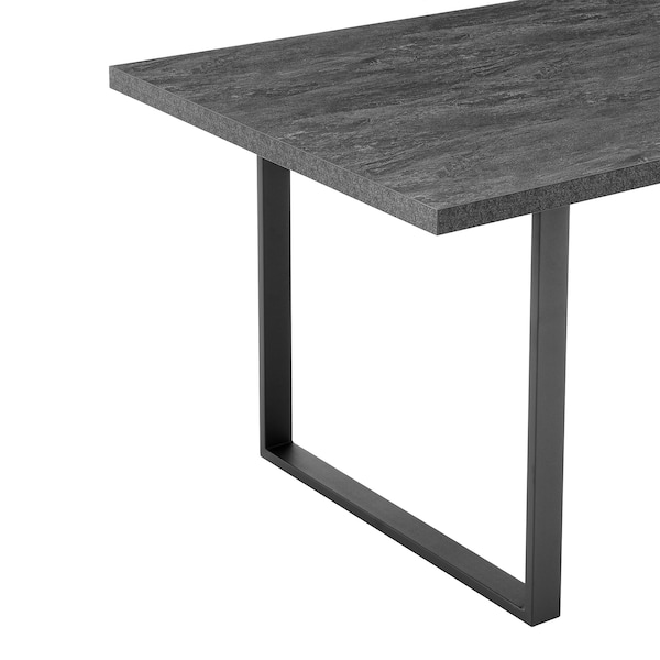Armen Living Fenton Dining Table with Charcoal Top and Black Base - LCFEDIBLCH