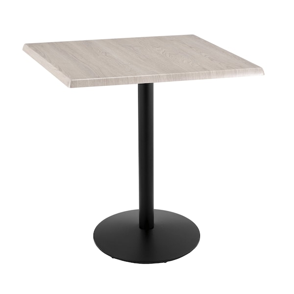 Holland Bar Stool Co 42" Tall OD214 Black Table Base 22" Diameter 36" x 36" Square White Ash Top by the HollBar Stool Co. - OD214-2242BWOD36SQWA