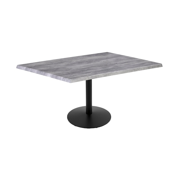 Holland Bar Stool Co 30" Tall OD214 Black Table Base 22" Diameter Foot 30" x 48" Greystone Top by the HollBar Stool Co. - OD214-2230BWOD3048GRYSTN