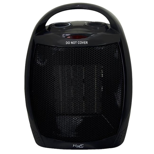 Vie Air Vie Air VA-708B 2-Settings Black Ceramic Heater With Adjustable Thermostat - VA-708B