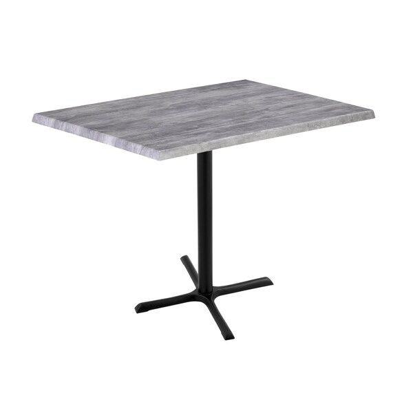 Holland Bar Stool Co 42" Tall OD211 Black Table Base 30" x 30" Foot 30" x 48" Greystone Top by the HollBar Stool Co. - OD211-3042BWOD3048GRYSTN