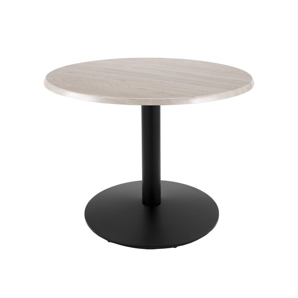 Holland Bar Stool Co 30" Tall OD214 Black Table Base 22" Diameter 30" Diameter White Ash Top by the HollBar Stool Co. - OD214-2230BWOD30RWA
