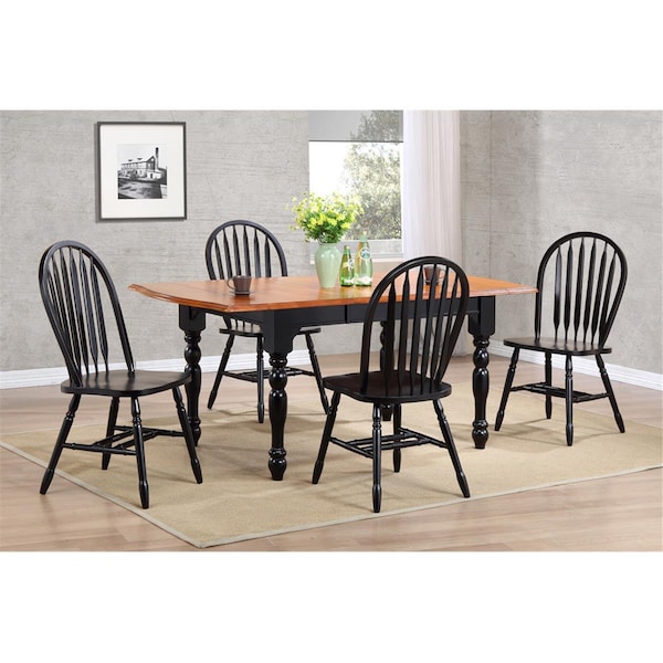 Sunset Trading Drop Leaf Extension Dining Table Set with Arrowback Chairs 5 Pieces - DLU-TDX3472-820-AB5PC