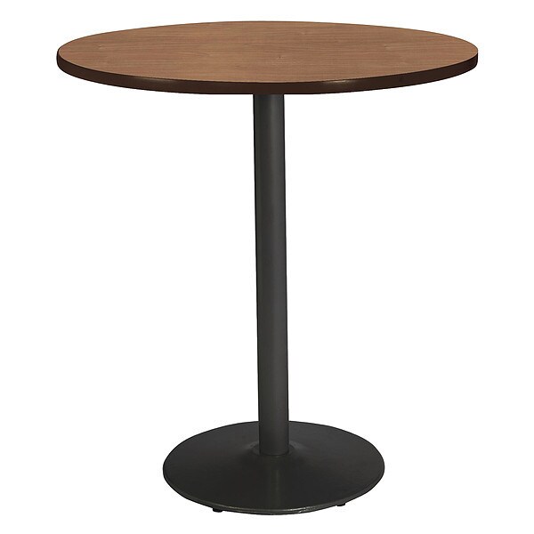 Kfi Round KFI Mode 42" Round Top Breakroom Table, River Cherry Finish, Round Black Base, Bistro Height - T42RD-B1922-BK-7937-38