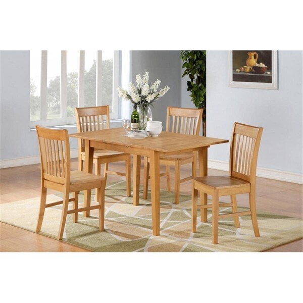 East West Furniture 7 Piece Dinette Set For Small Spaces- Dining Tables and 6 Dining Table Chairs - NOFK7-OAK-W