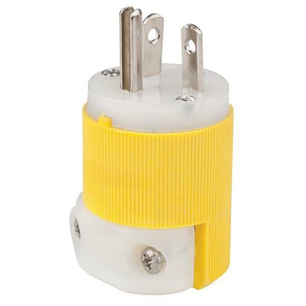 Hubbell 3 Wire Industrial Straight Blade Plug 125VAC 20A - HBL53CM66C