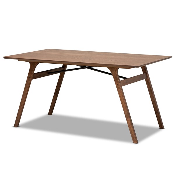 Baxton Studio Saxton Mid-Century Modern Transitional Walnut Brown Finished Wood Dining Table - 186-11866-ZORO