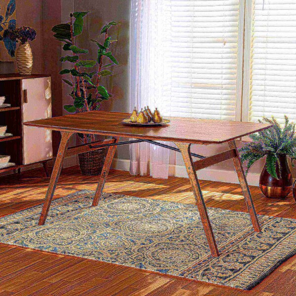 Baxton Studio Saxton Mid-Century Modern Transitional Walnut Brown Finished Wood Dining Table - 186-11866-ZORO