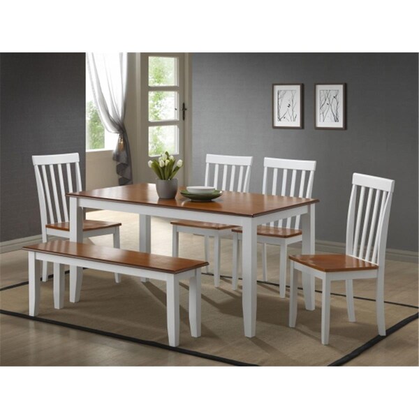 Made-To-Order Inc.  6pc Bloomington Dining Set White-Honey Oak - MA3287961