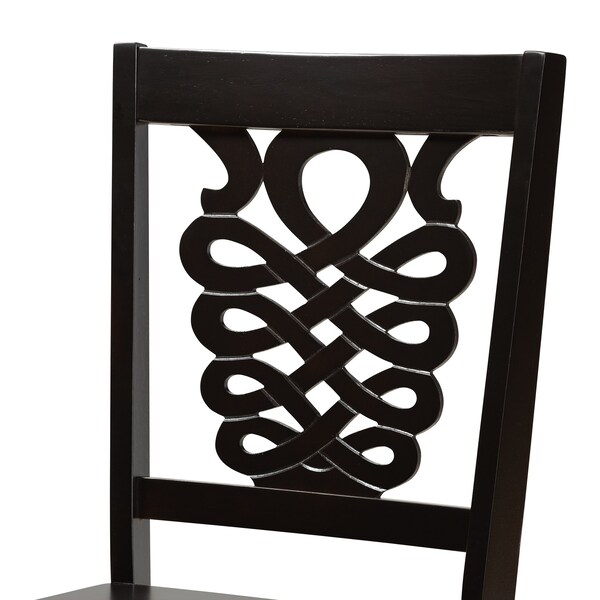 Baxton Studio Luisa Modern and Contemporary Transitional Dark Brown Finished Wood 5-Piece Dining Set - 177-11381-8026-ZORO