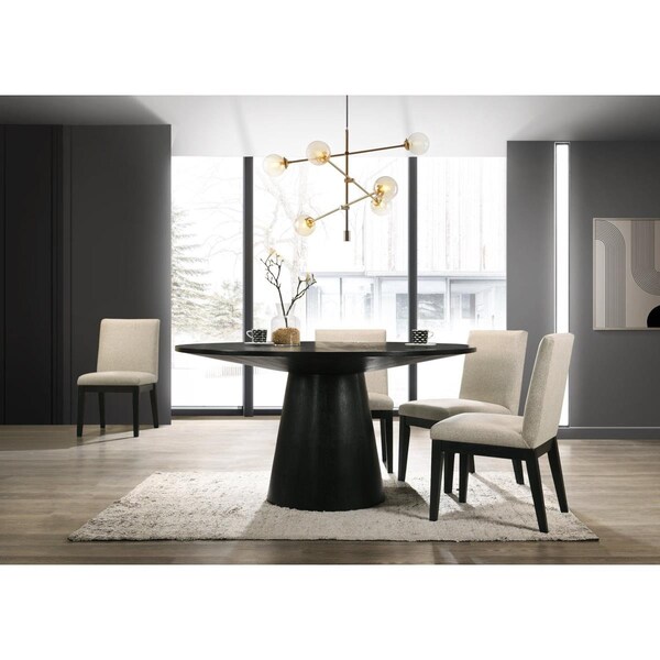 Alpine Furniture Cove Round Dining Table, Dark Brown - 3859-01