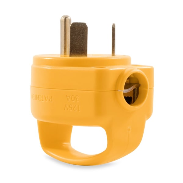 Camco 30AMP POWERGRIP MINI REPLACEMENT MALE PLUG 125V/3750W, CCSAUS - 55283