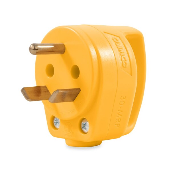 Camco 30AMP POWERGRIP MINI REPLACEMENT MALE PLUG 125V/3750W, CCSAUS - 55283