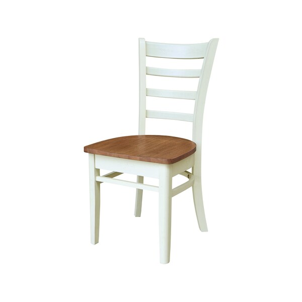 Whitewood Industries Rectangular Fixed Top Table W/ 2 Chairs, 30 in W, 29.9 in L, 30 in H, Parawood, Hickory/Shell - K79-30RT-23B-C617-2