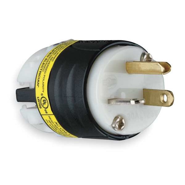 Legrand 3 Wire Ground Monitoring Straight Blade Plug 125VAC 20A - PS5366XGCM