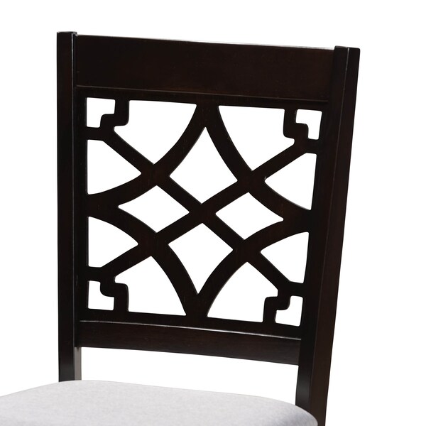 Baxton Studio Elena Grey Upholstered and Dark Brown Finished Wood 5-Piece Dining Set - 172-9728-10892