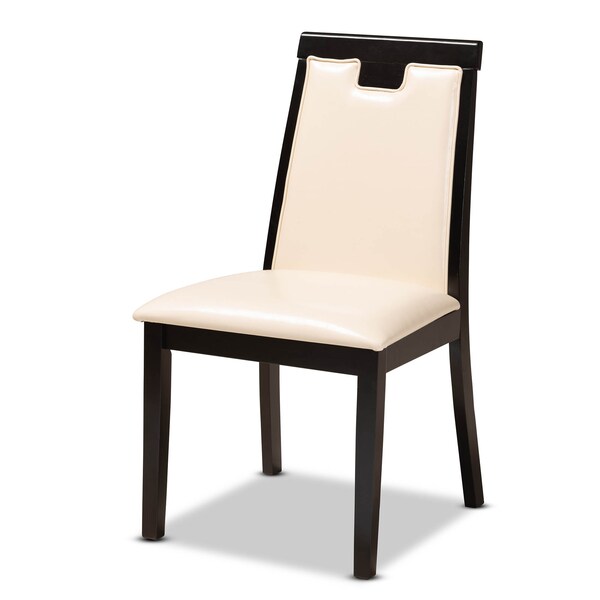Baxton Studio Ryan Beige Upholstered and Dark Brown Finished Wood 5-Piece Dining Set - 169-8033-10896