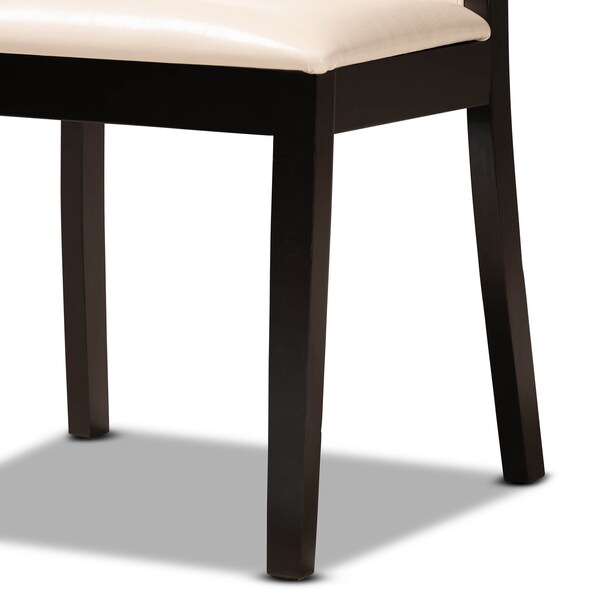 Baxton Studio Ryan Beige Upholstered and Dark Brown Finished Wood 5-Piece Dining Set - 169-8033-10896