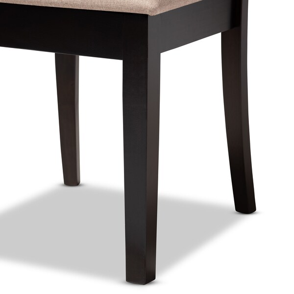 Baxton Studio Minette Sand Upholstered and Brown Finished Wood 6-Piece Dining Set - 170-9397-10916-10519