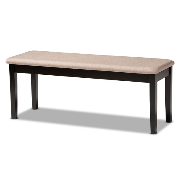 Baxton Studio Minette Sand Upholstered and Brown Finished Wood 6-Piece Dining Set - 170-9397-10916-10519