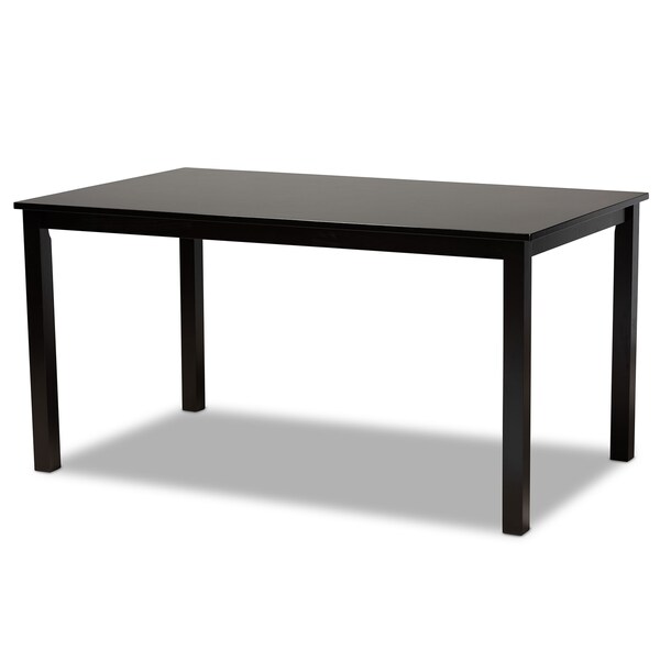 Baxton Studio Minette Sand Upholstered and Brown Finished Wood 6-Piece Dining Set - 170-9397-10916-10519