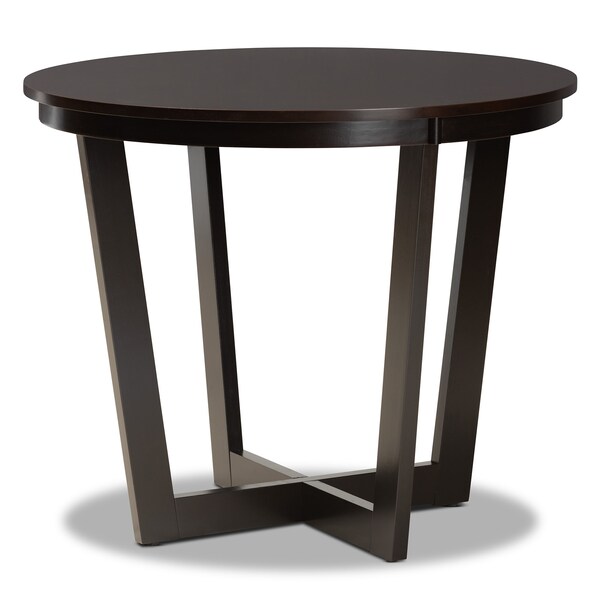 Baxton Studio Nellie Sand Upholstered and Dark Brown Wood 5-Piece Dining Set - 169-9397-10898