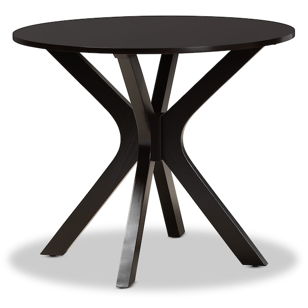 Baxton Studio Sanne Grey Upholstered and Dark Brown Finished Wood 5-Piece Dining Set - 172-9400-10892